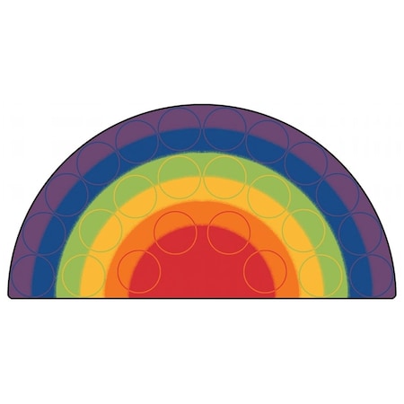 Carpets For Kids Carpets For Kids 1262 Rainbow Rows 6 ft. x 12 ft. Semi-Cir Carpetcle 1262